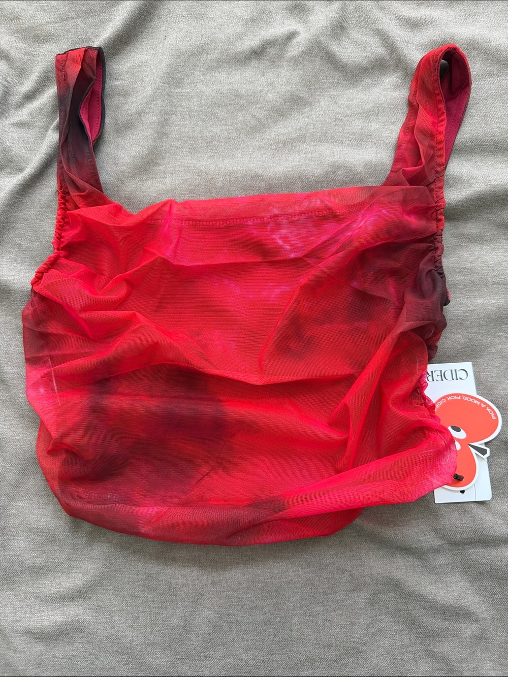 Cider Bright Red Sheer Mesh Tank Top